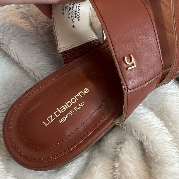 Liz Claiborne LC Women's Memory Foam Anson Cognac Brown Sandals - Size 8.5M - Picture 6 of 7